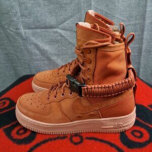 %Size 8 Nike SF Air Force 1 Women High Top Sneakers Dusty Peach A 11